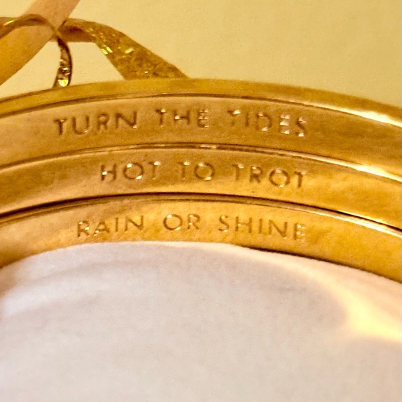 ✨ Kate Spade New York Gold-Tone Enamel Bangle Bracelet Set ✨ - Picture 3 of 4